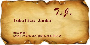 Tekulics Janka névjegykártya